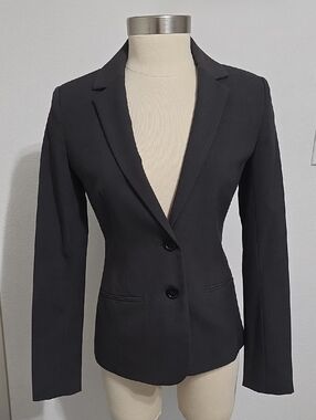 Anne Klein Charcoal Tailored Two Button Blazer